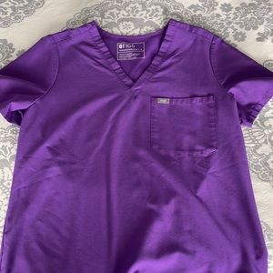 Figs Catarina one pocket scrub top - ultra violet purple